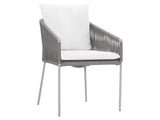 Amalfi Charcoal Mist/White/Cream Outdoor Arm Chair - Ornate Home