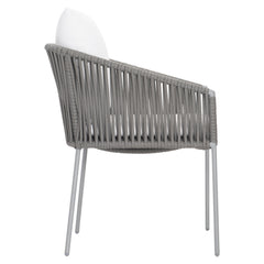 Amalfi Charcoal Mist/White/Cream Outdoor Arm Chair - Ornate Home