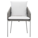 Amalfi Charcoal Mist/White/Cream Outdoor Arm Chair - Ornate Home