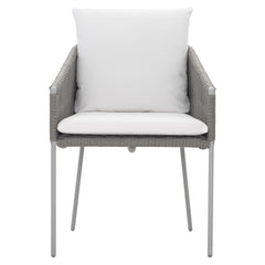 Amalfi Charcoal Mist/White/Cream Outdoor Arm Chair - Ornate Home