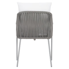 Amalfi Charcoal Mist/White/Cream Outdoor Arm Chair - Ornate Home