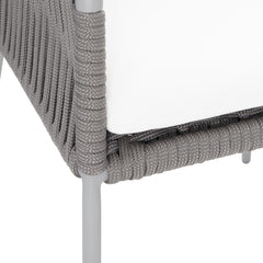 Amalfi Charcoal Mist/White/Cream Outdoor Arm Chair - Ornate Home