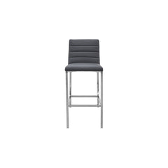 Amalfi Metal Back Bar Stool in Cobalt Leather (Set of 2) - Ornate Home