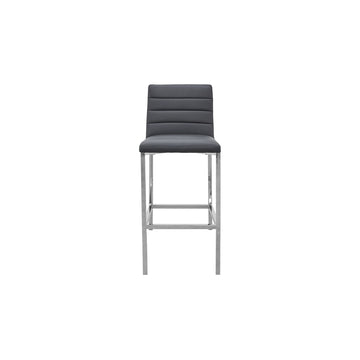 Amalfi Metal Back Bar Stool in Cobalt Leather (Set of 2) - Ornate Home