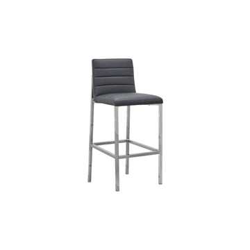 Amalfi Metal Back Bar Stool in Cobalt Leather (Set of 2) - Ornate Home