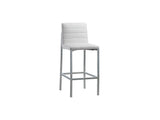 Amalfi Metal Back Bar Stool in White Leather (Set of 2) - Ornate Home
