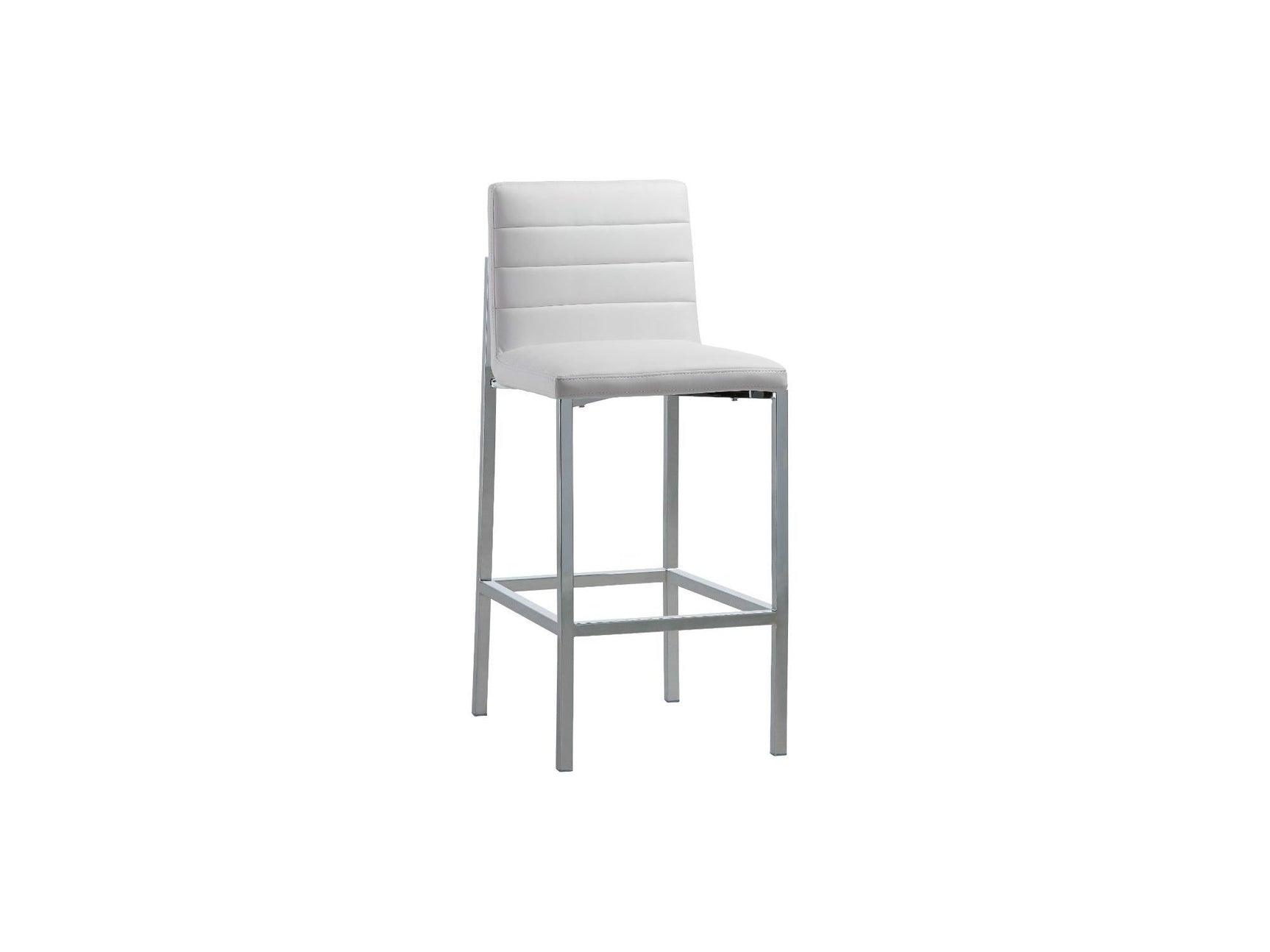 Amalfi Metal Back Bar Stool in White Leather (Set of 2) - Ornate Home
