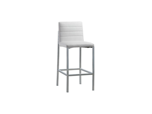 Amalfi Metal Back Bar Stool in White Leather (Set of 2) - Ornate Home