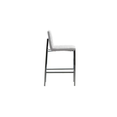 Amalfi Metal Back Bar Stool in White Leather (Set of 2) - Ornate Home