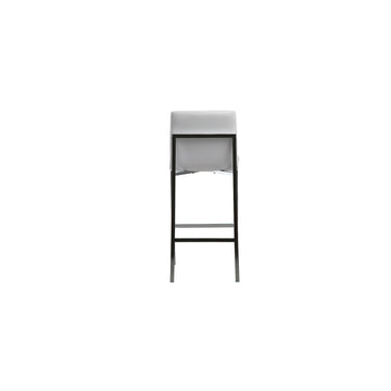 Amalfi Metal Back Bar Stool in White Leather (Set of 2) - Ornate Home