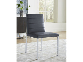 Amalfi Metal Back Chair in Cobalt Leather (Set of 2) - Ornate Home