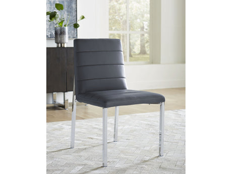 Amalfi Metal Back Chair in Cobalt Leather (Set of 2) - Ornate Home