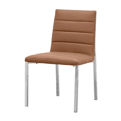 Amalfi Metal Back Chair in Cognac Leather (Set of 2) - Ornate Home