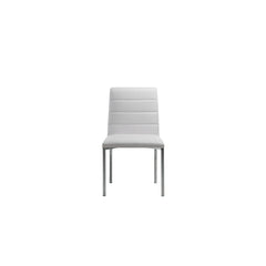 Amalfi Metal Back Chair in White Leather (Set of 2) - Ornate Home