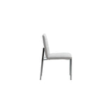 Amalfi Metal Back Chair in White Leather (Set of 2) - Ornate Home
