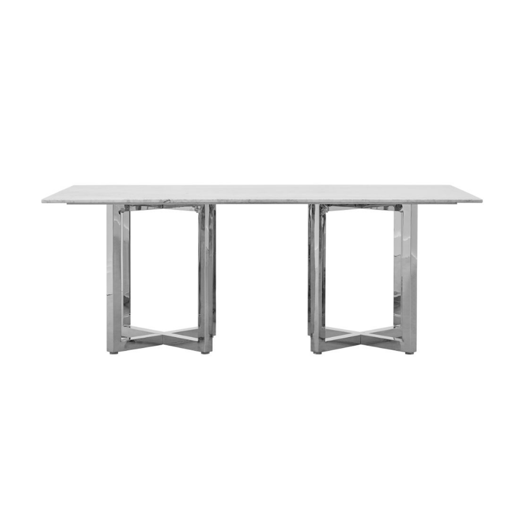 Amalfi Rectangular Carrara Marble Top Dining Table - Ornate Home