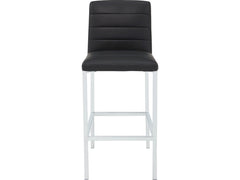 Amalfi Soot/Chrome Metal Back Bar Stool (Set of 2) - Ornate Home
