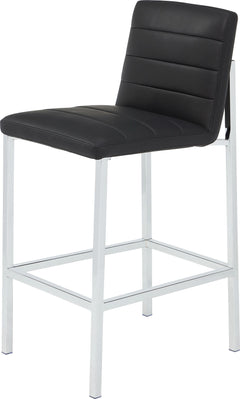 Amalfi Soot/Chrome Metal Back Bar Stool (Set of 2) - Ornate Home