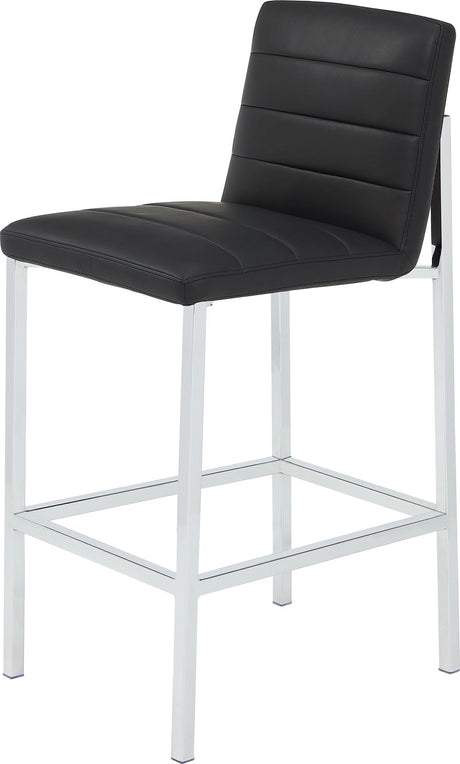 Amalfi Soot/Chrome Metal Back Bar Stool (Set of 2) - Ornate Home