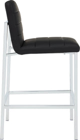 Amalfi Soot/Chrome Metal Back Bar Stool (Set of 2) - Ornate Home