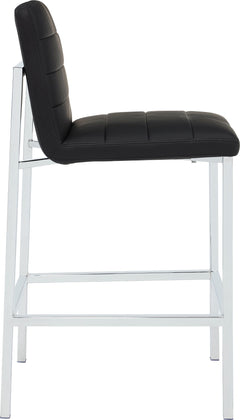 Amalfi Soot/Chrome Metal Back Bar Stool (Set of 2) - Ornate Home