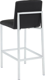 Amalfi Soot/Chrome Metal Back Bar Stool (Set of 2) - Ornate Home