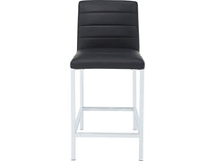 Amalfi Soot/Chrome Metal Back Counter Stool (Set of 2) - Ornate Home