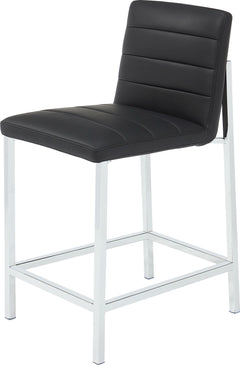 Amalfi Soot/Chrome Metal Back Counter Stool (Set of 2) - Ornate Home