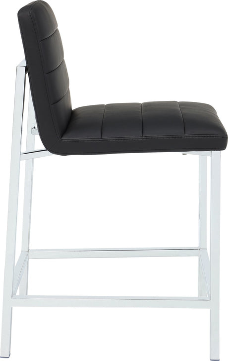 Amalfi Soot/Chrome Metal Back Counter Stool (Set of 2) - Ornate Home