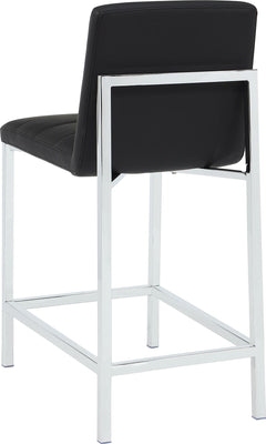 Amalfi Soot/Chrome Metal Back Counter Stool (Set of 2) - Ornate Home