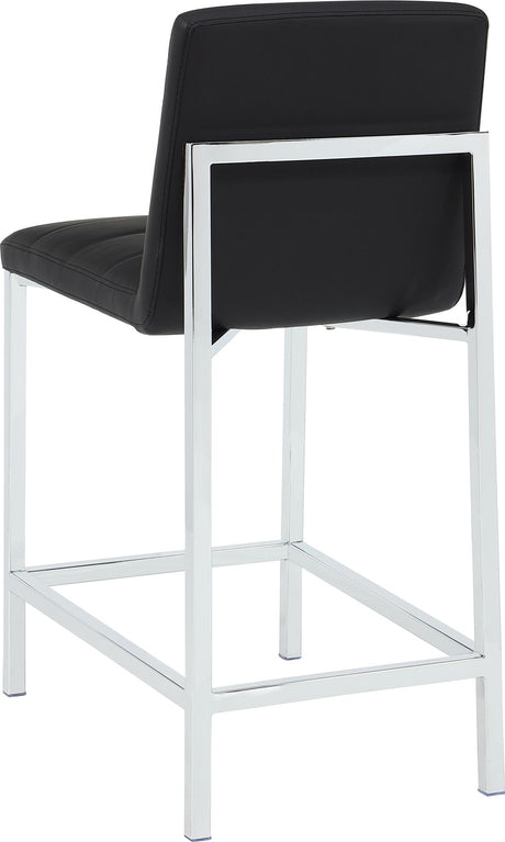 Amalfi Soot/Chrome Metal Back Counter Stool (Set of 2) - Ornate Home