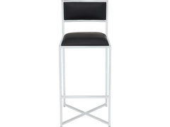 Amalfi Soot/Chrome X Base Bar Stool (Set of 2) - Ornate Home