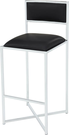 Amalfi Soot/Chrome X Base Bar Stool (Set of 2) - Ornate Home