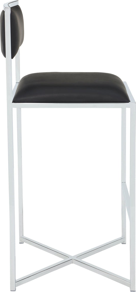 Amalfi Soot/Chrome X Base Bar Stool (Set of 2) - Ornate Home