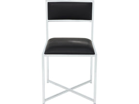 Amalfi Soot/Chrome X Base Chair (Set of 2) - Ornate Home