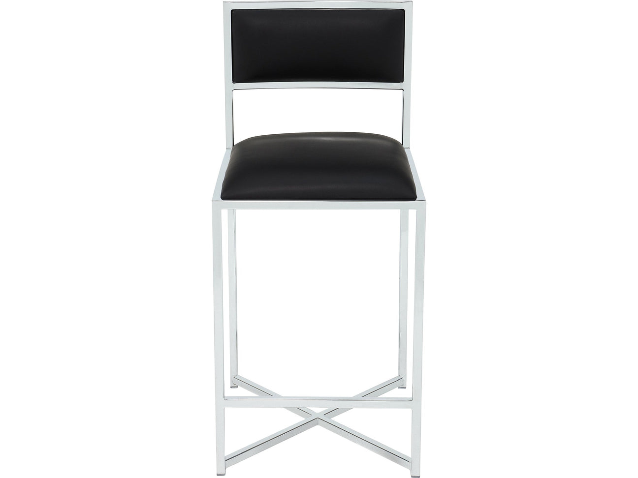 Amalfi Soot/Chrome X Base Counter Stool (Set of 2) - Ornate Home