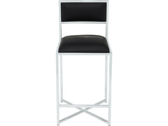 Amalfi Soot/Chrome X Base Counter Stool (Set of 2) - Ornate Home