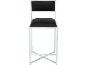Amalfi Soot/Chrome X Base Counter Stool (Set of 2) - Ornate Home