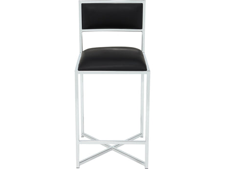 Amalfi Soot/Chrome X Base Counter Stool (Set of 2) - Ornate Home