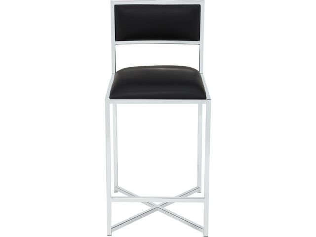 Amalfi Soot/Chrome X Base Counter Stool (Set of 2) - Ornate Home