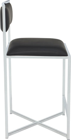 Amalfi Soot/Chrome X Base Counter Stool (Set of 2) - Ornate Home