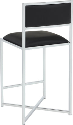 Amalfi Soot/Chrome X Base Counter Stool (Set of 2) - Ornate Home