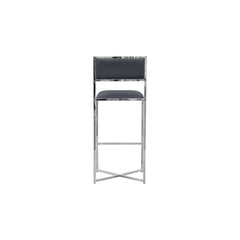Amalfi X-Base Bar Stool in Cobalt Leather (Set of 2) - Ornate Home