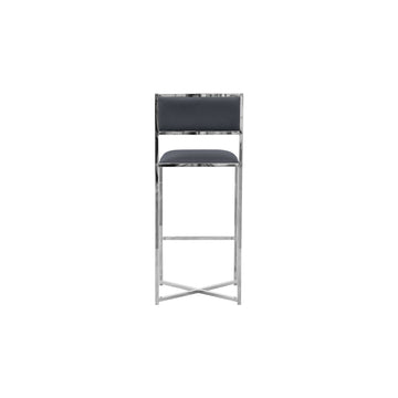 Amalfi X-Base Bar Stool in Cobalt Leather (Set of 2) - Ornate Home
