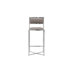 Amalfi X-Base Bar Stool in Taupe Leather (Set of 2) - Ornate Home