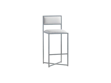 Amalfi X-Base Bar Stool in White Leather (Set of 2) - Ornate Home