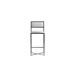 Amalfi X-Base Bar Stool in White Leather (Set of 2) - Ornate Home