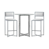 Amalfi X-Base Bar Stool in White Leather (Set of 2) - Ornate Home