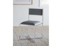 Amalfi X-Base Chair in Cobalt Leather (Set of 2) - Ornate Home