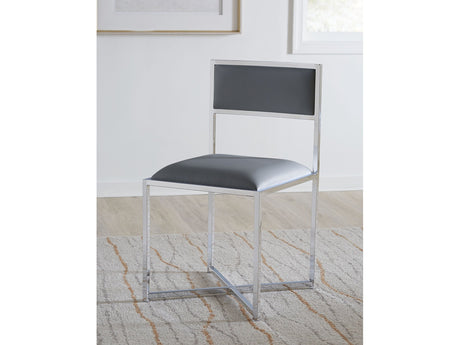 Amalfi X-Base Chair in Cobalt Leather (Set of 2) - Ornate Home